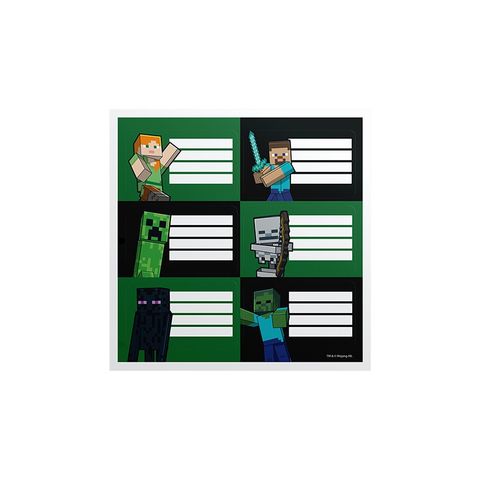 Etiquetas Mooving Minecraft x12 (M6)