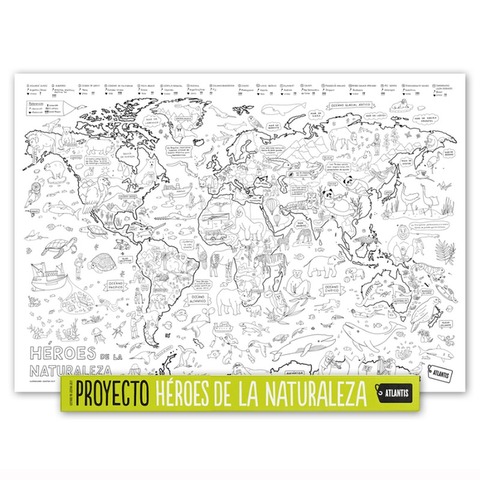 Poster Atlantis para Colorear 69x100cm Proyecto Heroes de la Naturaleza