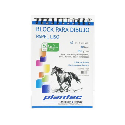 Block Plantec A5 Liso 150gr 40h Espiral Superior 15621