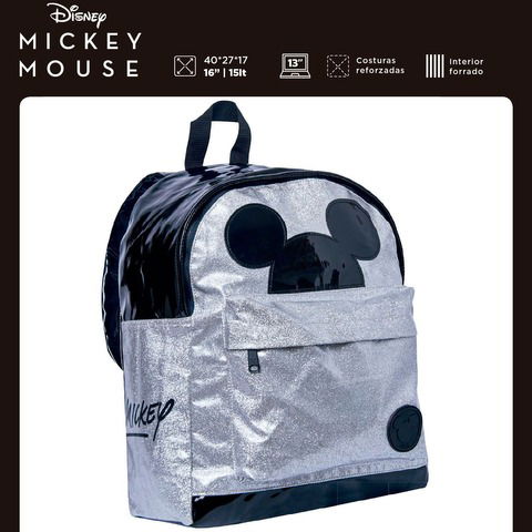 Mochila Mooving Mickey Mouse Plata 16