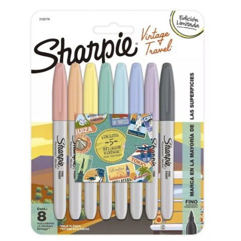 Marcador Sharpie Set x8 Vintage Fino