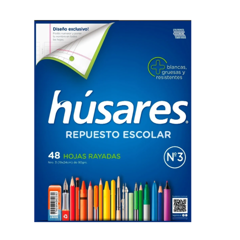   Repuesto Nº3 Husares x48 Hojas - 90Grs. Rayado