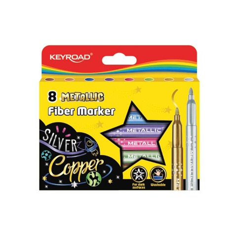 Marcador Keyroad Metallic Glitter x8 (972940)