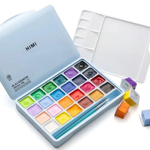 Tempera Himi Gouache x24 de 30Grs + 3 Pinceles (TST98-99)
