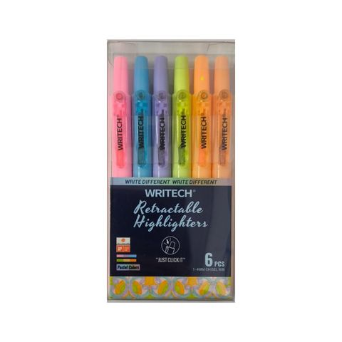 Resaltador Writech Retractil x6 Pastel (805S)
