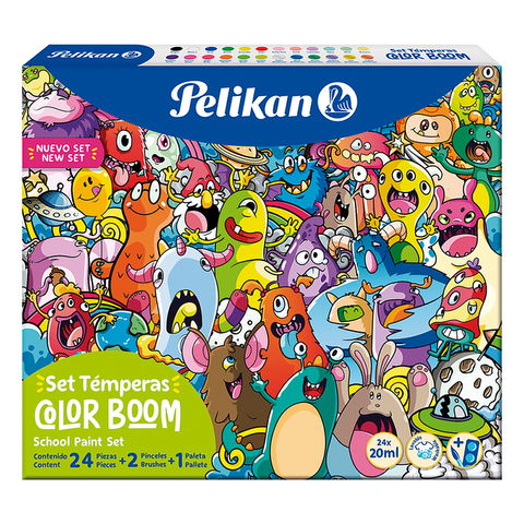 Set Temperas Pelikan Boom x24 de 20ml + Elementos