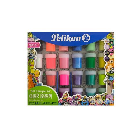 Set Temperas Pelikan Boom x24 de 20ml + Elementos