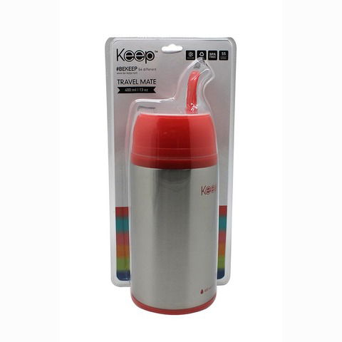 Mate Listo Keep Travel Acero Inoxidable C/Tapa y Bombilla 400ml Rosa