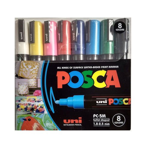 Marcador Uni Posca Set x 8 (PC-5M) Colores Básicos