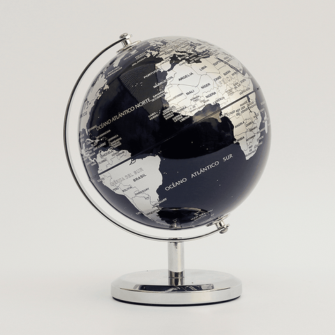 Globo Terráqueo Base Metal Político 14cm (140M)