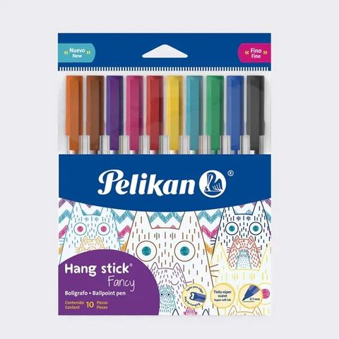 Lapicera Pelikan Hang Stick Fancy x10 Surtidas