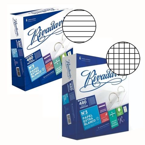 Repuesto Nº3 Rivadavia -90Grs- x480Hojas. 