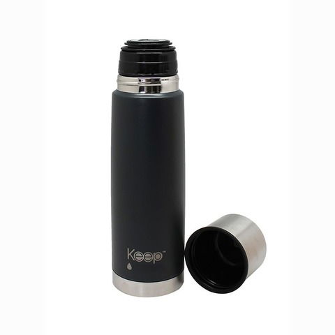 Termo Keep Rubber Acero Doble Capa 1 Litro Negro