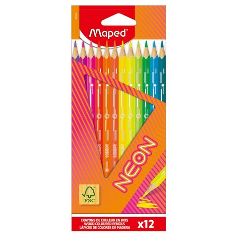 Lápiz Maped Neón x12 Largos (831802FC) 
