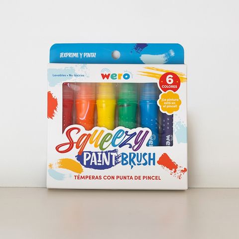 Tempera Wero C/Punta Pincel x6 Colores 