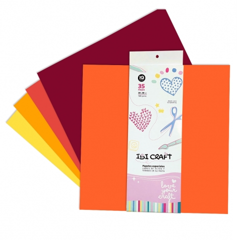 Papel Ibi Craft x35 Hojas para Scrapbook 30x30cm 160gr Tonos Naranja (600810)