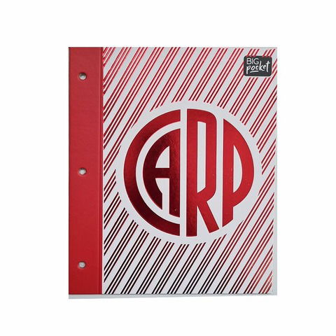 Carpeta Nº3 Dos Tapas PPR  River - CARP Fdo. Rayado Rojo metalizado