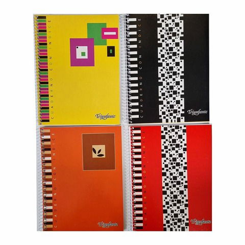 Cuaderno Con Indice Con Espiral T/F 48Hj 22x16 Triunfante