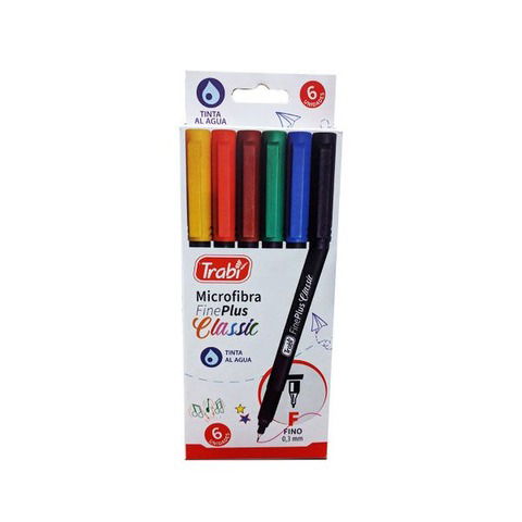 Microfibra Trabi Fine Liner x6 Clásicos (0.3mm)