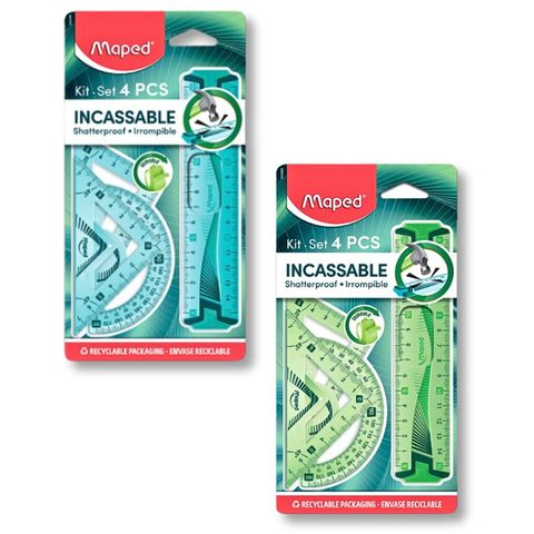 Set de Geometría Maped Irrompible (Incassable) 15cm 4 Piezas (24406901)