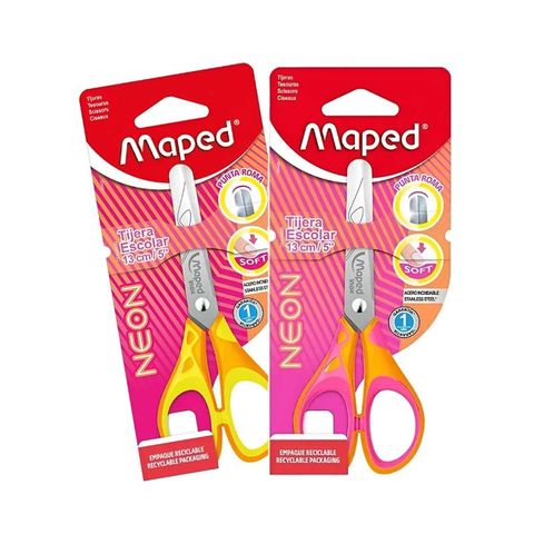 Tijera Escolar Maped 13cm Essen Soft Neon (464401)