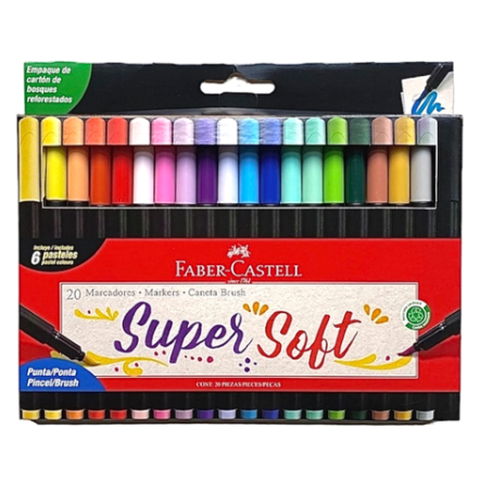 Marcador Faber Castell SuperSoft Brush Punta Pincel x20