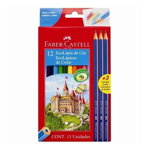 Lápiz Faber Castell Ecolápiz x12 +3 Lapices Eco Negros