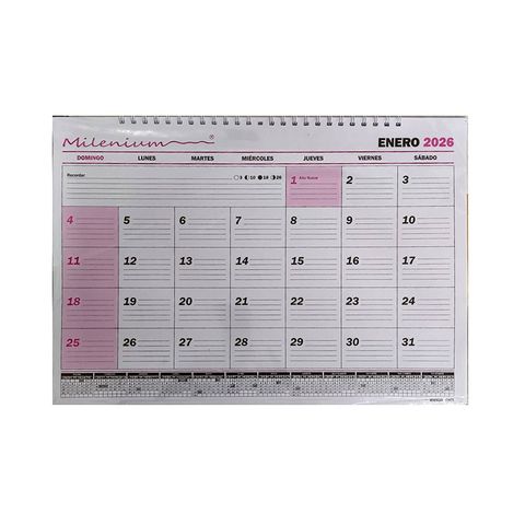 Calendario 2026 Milenium Esp. 32x45,5cm A3 Apaisado (CA05)
