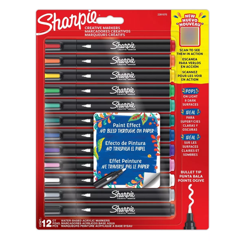 Marcador Sharpie Creative Blister x12 Punta Bala (2201070)