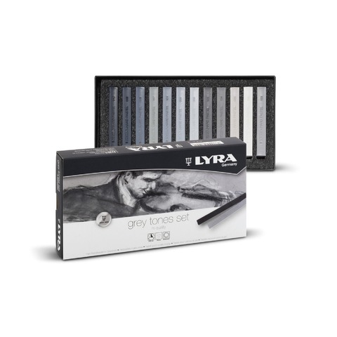 Pastel a la Tiza Lyra x12 Tonos Grises