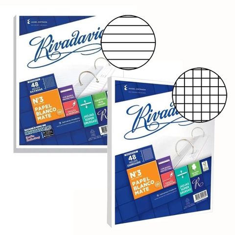 Repuesto Nº3 Rivadavia-90Grs- x48Hojas. 