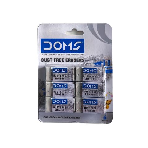 Goma de Borrar Lápiz Doms Blanca x6 (Libre de polvo) (8207)