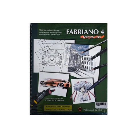 Block Fabriano 4 - Liso 130gr 24.5x29.7cm (50h)