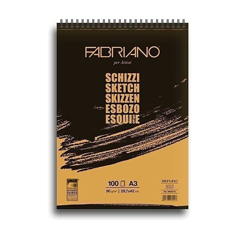 Block Fabriano Schizzi 90gr A3 (100h) Espiralado Superior