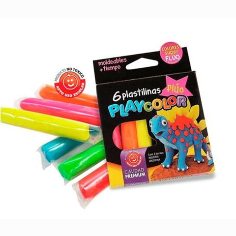 Plastilina Playcolor x6 Fluo