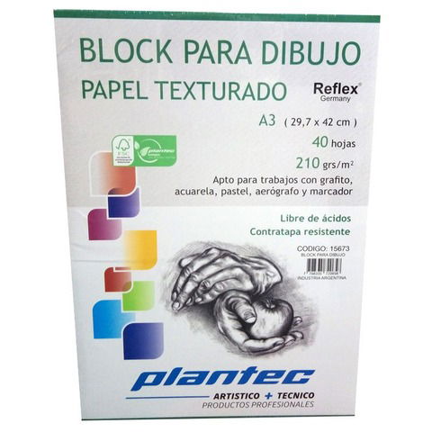 Block Plantec A3 Texturado 210gr 40h Emblocado 15673