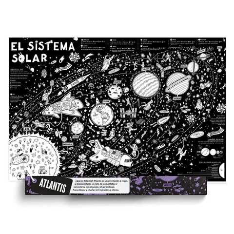 Poster Atlantis para Colorear 60x90cm Proyecto Sistema Solar