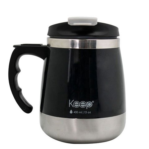 Vaso/Jarro Keep Mug Outdoor 400ml Interior Acero Inox. Negro