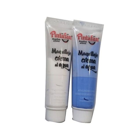   Maquillaje Artístico Pintafán Crema en Pomo 10Grs. x2 Celeste y Blanco