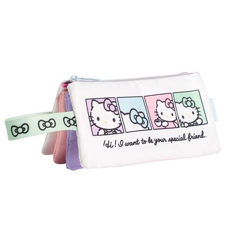 Cartuchera Mooving Tela Cuadruple Hello Kitty 
