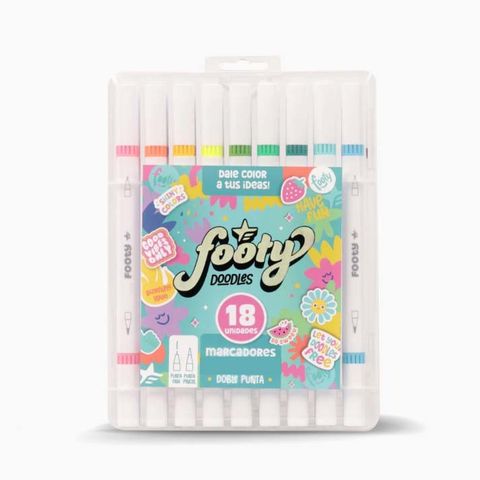 Marcadores Footy x18 Doble Punta (LIB102)