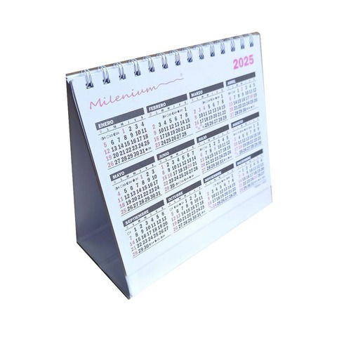 Calendario 2025 Milenium Esp. 15x19cm con Carpita Base Plegable (CA10)