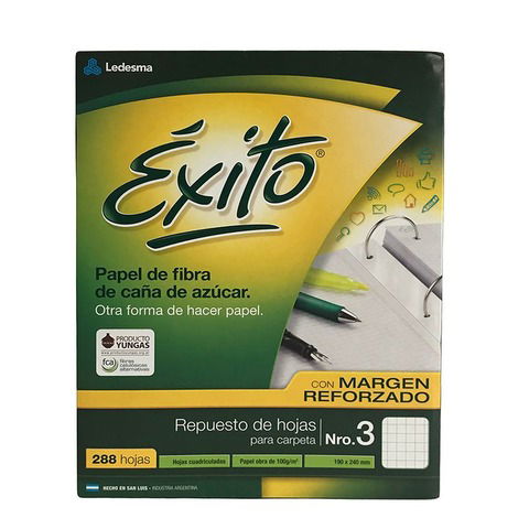  Repuesto Nº3 Exito x288 Hojas Cuadriculado