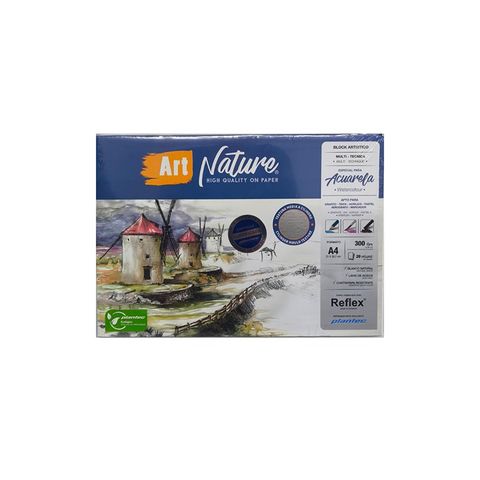 Block Art Nature A4 Acuarela/Multitecnica 300gr 20h Emblocado (89792)