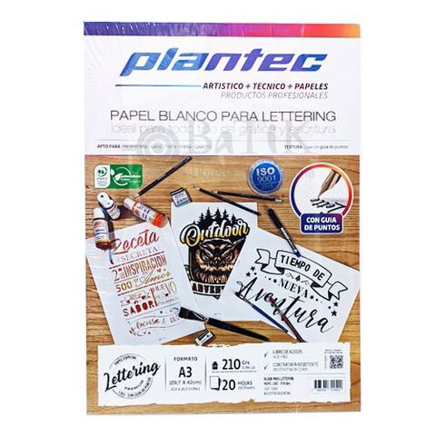 Block Plantec A3 Lettering 210gr 20h. Emblocado (15643)