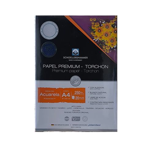 Block Plantec/Schoeller P/Acuarela Torchon (250gr) (A4) (20H) (89732) 