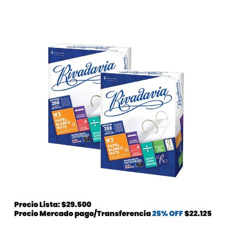 Repuesto Nº3 Rivadavia -90Grs- x288Hojas. 