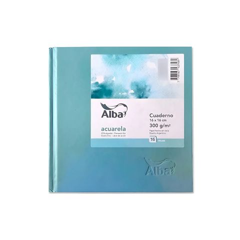 Block/Cuaderno Alba P/Acuarela 25% Algodon 16x16cm 300Grs. 16Hj Tapa dura