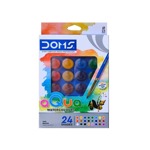 Acuarela Doms x24 Colores (23mm Diam) + Pincel (88553)