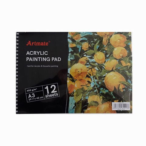 Block Artmate Acrílico (400gr) (29,7x42cm) (HSAC-A3) Acrylic Painting Pad Espiral